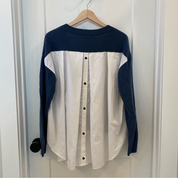 NAADAM Cashmere Mixed Media Pleated Back Sweater NWT Size Medium $375 - Picture 2 of 8